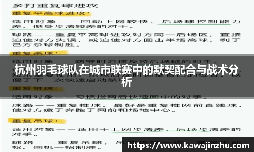 杭州羽毛球队在城市联赛中的默契配合与战术分析