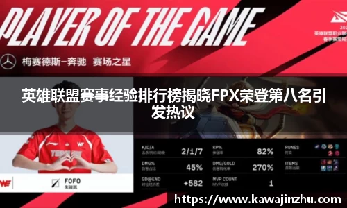 英雄联盟赛事经验排行榜揭晓FPX荣登第八名引发热议